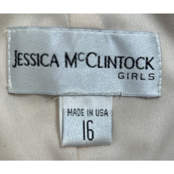 Jessica McClintock Girls Formal Dress 16 Black Lace Swiss Dot Sleeveless Party - Picture 5 of 10